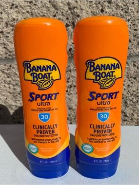 Lot of 2: Banana Boat Sport Ultra Sunscreen Lotion 8oz SPF 30 Expires: 3/27 NEW
